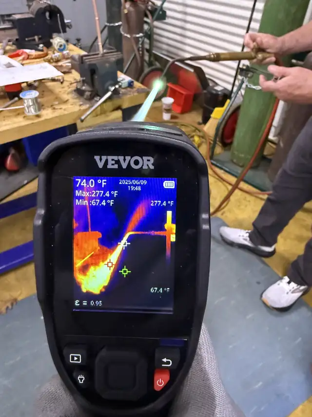 Thermal camera in use during a torch job